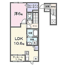 アラモード 1LDKの間取図画像