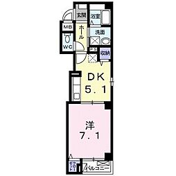 ヴィラグレイス浜大津 1DKの間取図画像