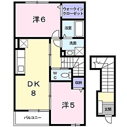 パークサイド 2DKの間取図画像