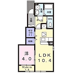 富夢想家六番館 1LDKの間取図画像