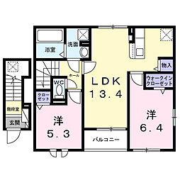 メゾン ヒヨリ 2LDKの間取図画像