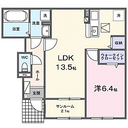パルクレール 1LDKの間取図画像