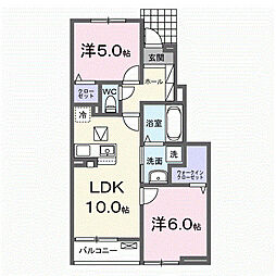 グランベルガーデン 2LDKの間取図画像