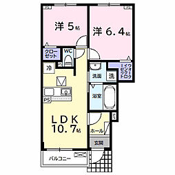 メゾン・ド・ノート 2LDKの間取図画像