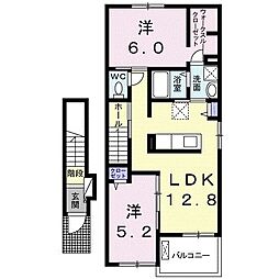 リバーサイドTAKA2 2LDKの間取図画像