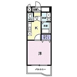 エアリーストリート 1Kの間取図画像