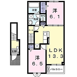 (仮称)豊年アパートA 2LDKの間取図画像