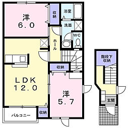 グッドインプレスA 2LDKの間取図画像