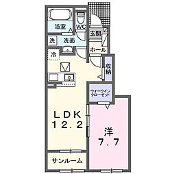 グランディス 1LDKの間取図画像