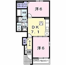 ブライトヴィラ2 2DKの間取図画像