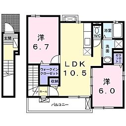 サンフィオーレ2 2LDKの間取図画像