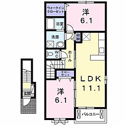 エトワール 2LDKの間取図画像