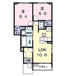 ロークァット I 2LDKの間取図画像