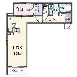 ヒカルサ志木 1LDKの間取図画像