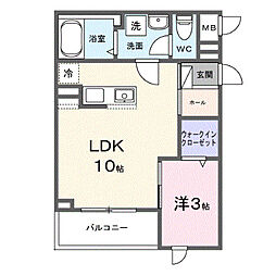 ヒカルサ志木 1LDKの間取図画像