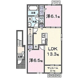 ル・クレール 2LDKの間取図画像