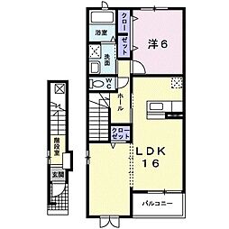 ハッピィスペース 1LDKの間取図画像