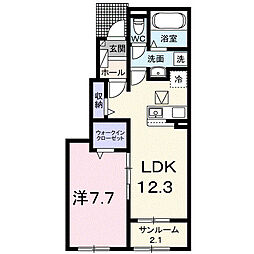 ヴィラ ノーチェ 1LDKの間取図画像
