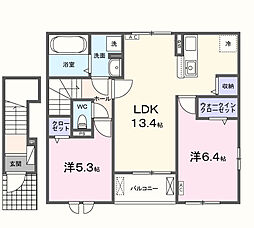 ラ マージュ西岐阜 2LDKの間取図画像