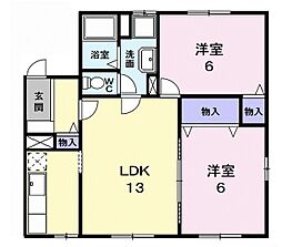 ドエル3 2LDKの間取図画像