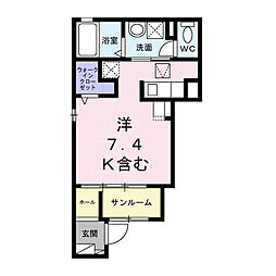 エルノア ワンルームの間取図画像