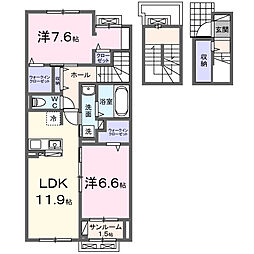 ネオ ドムス I 2LDKの間取図画像