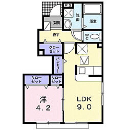 スパークル江戸川 1LDKの間取図画像