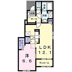 クラール1 1LDKの間取図画像