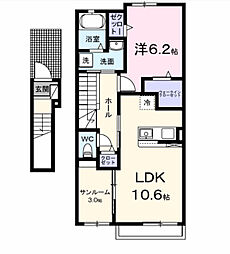 ハイネストキタ 1LDKの間取図画像