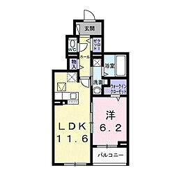 寝屋川市新家1丁目アパート 1LDKの間取図画像