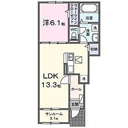 川口アパート(027572501) 1LDKの間取図画像