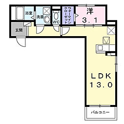 カーサ アヴァンツァーレ 1LDKの間取図画像