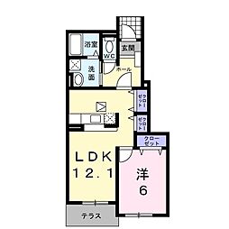 ソレアード1 1LDKの間取図画像