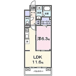 グレイスパークIII 1LDKの間取図画像