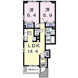 ソルレヴェンテ1 2LDKの間取図画像