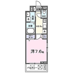 サピーII 1Kの間取図画像