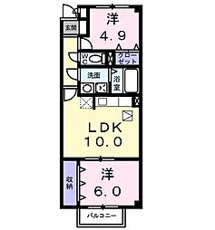 パームハイムS 2LDKの間取図画像