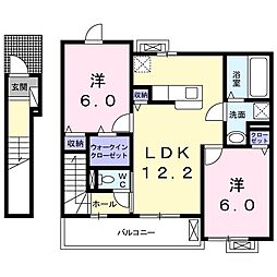 カーサ・セレーナ 2LDKの間取図画像