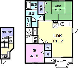 エスポワール南松 2LDKの間取図画像