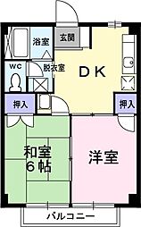 ニューコータス第1 2DKの間取図画像