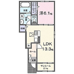 グラン・ジュテVII 1LDKの間取図画像