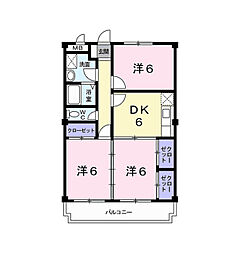 メゾン・ド・ブラン 3DKの間取図画像