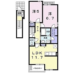 グランブリッサA 2LDKの間取図画像