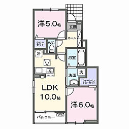 ルーチェ ウシザワ A 2LDKの間取図画像