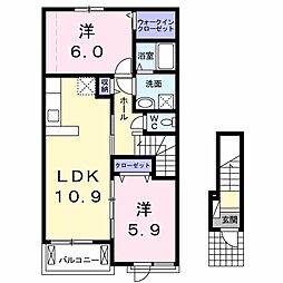 ベントルナータ 2LDKの間取図画像