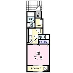 フォルテ4 1Kの間取図画像