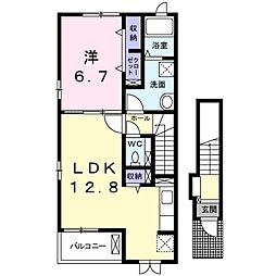 ヴィラ・ローズシャロン 1LDKの間取図画像