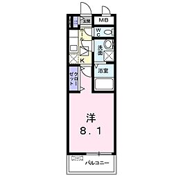 ソフィア 1Kの間取図画像
