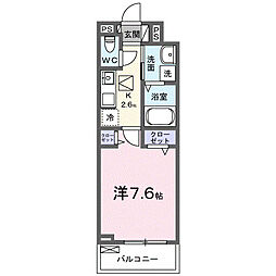 ロイヤル鈴 I 1Kの間取図画像