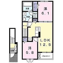 リアライズI 2LDKの間取図画像